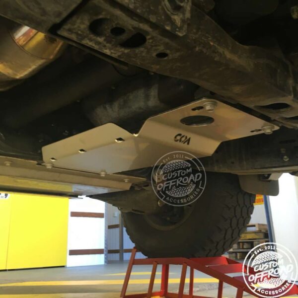 200 series stainless bash plate fitted to vehicle